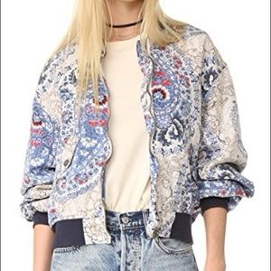 Free people floral bomber jacket